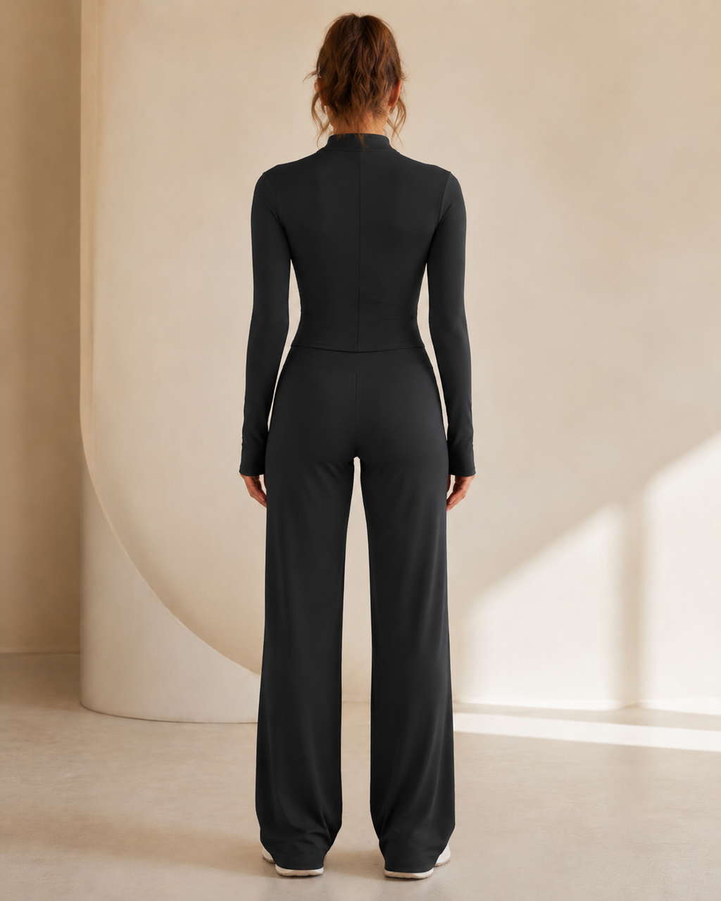 NOIR SET - Premium Jacket & Wide Leg Leggings Set