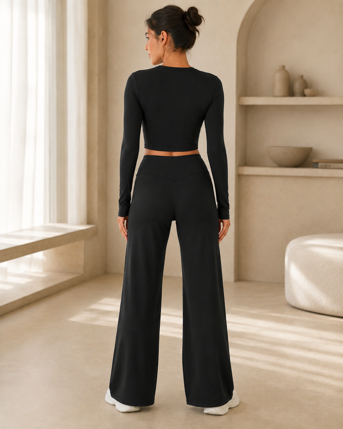 STELLA SET - Premium Long Sleeve Top & Wide-Leg Pants Set