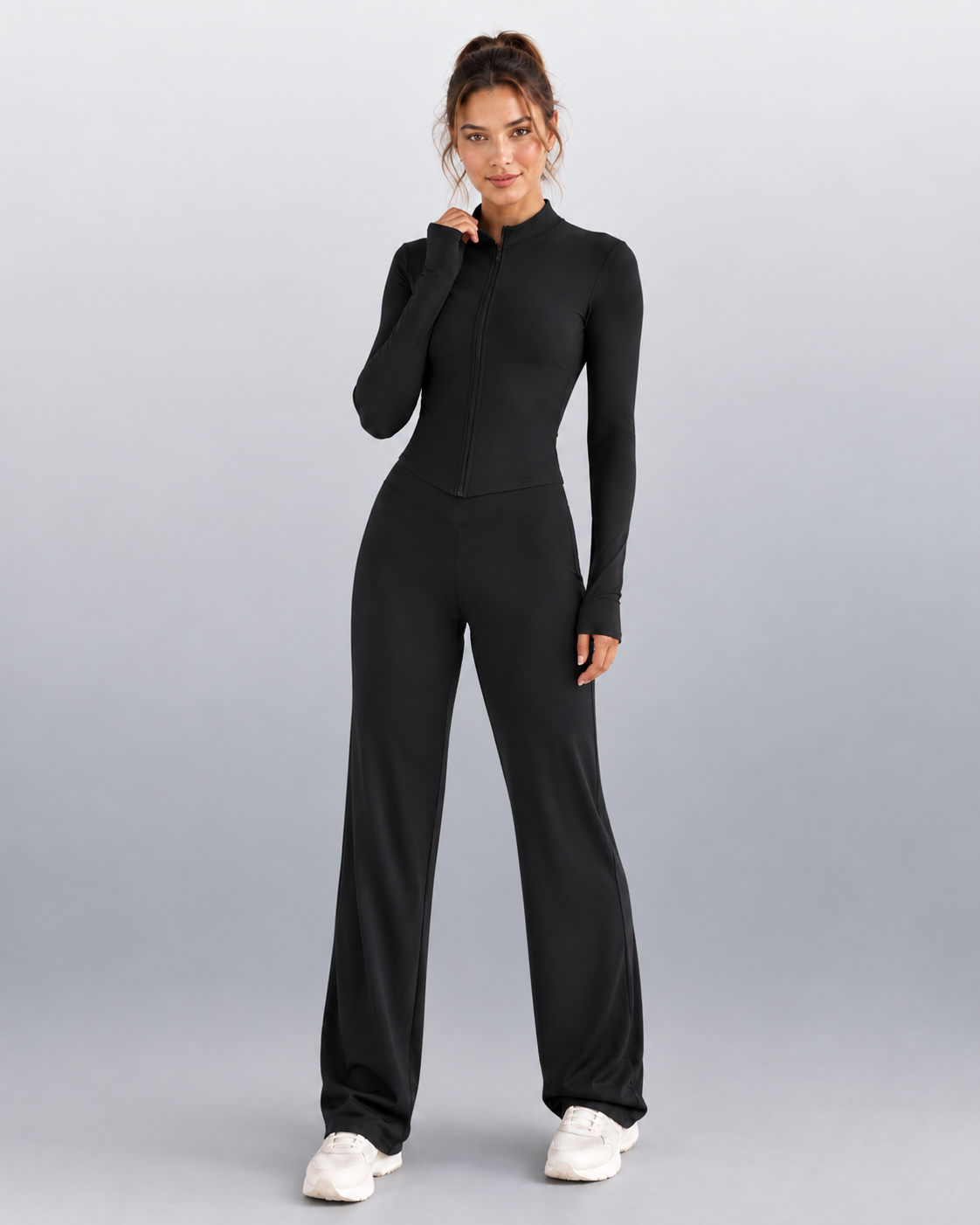 NOIR SET - Premium Jacket & Wide Leg Leggings Set
