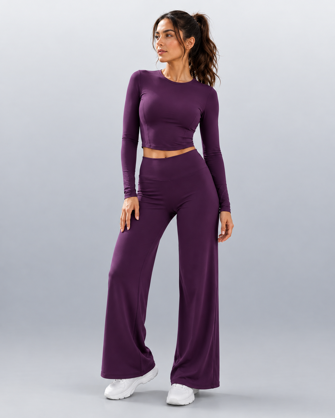 STELLA SET - Premium Long Sleeve Top & Wide-Leg Pants Set